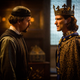 Julian Ovenden as De Nogaret, Ed Stoppard as King Philip IV (Photo: Larry Horricks/History)